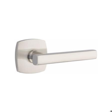 Emtek Freestone Lever Dummy Pair with Urban Modern Rose for 1-1/4 in to 2 in Door Satin Nickel Finish 5306FRLUS15